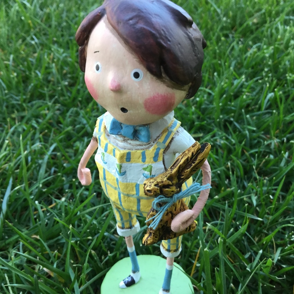 Boy with Chocolate Bunny by Lori Mitchell